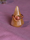 Unakite size 6 copper wire-wrapped ring