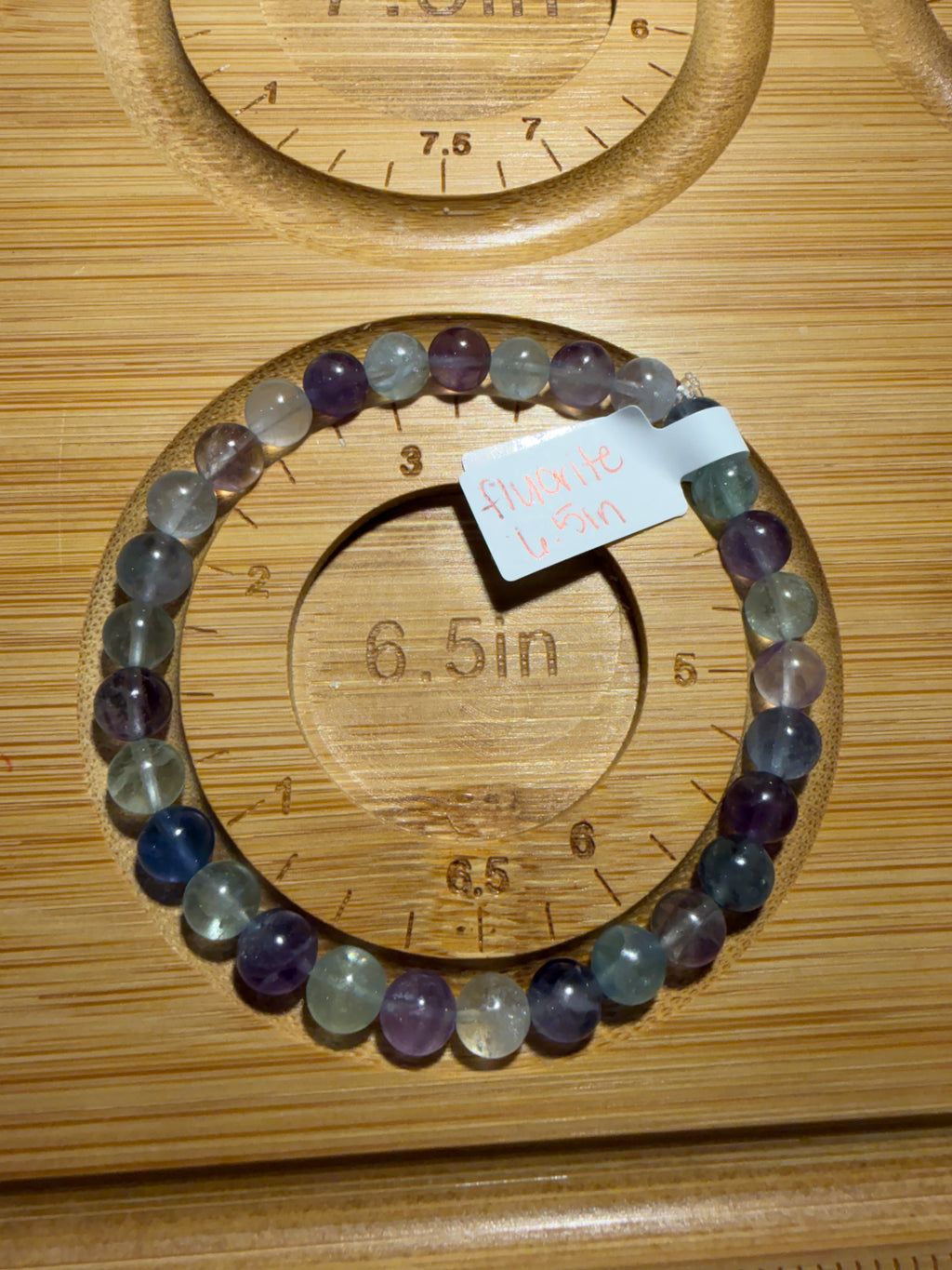 Fluorite 6.5 inch stretchy bracelet