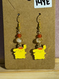 Citrine and Red Agate dog character earrings