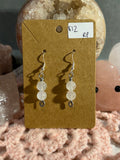 Moonstone double beaded earrings