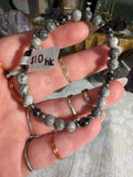 Picasso Jasper & Hematite 6.5 inch stretchy bracelet