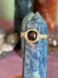 Ruby Zoisite size 9 silver-tone copper wire-wrapped ring