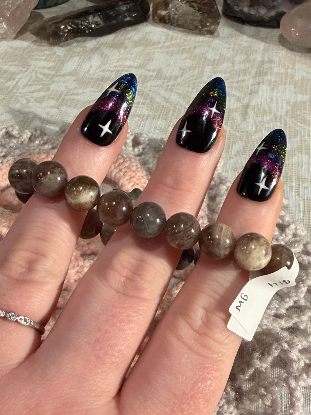 Chocolate Sunstone 6 inch stretchy bracelet