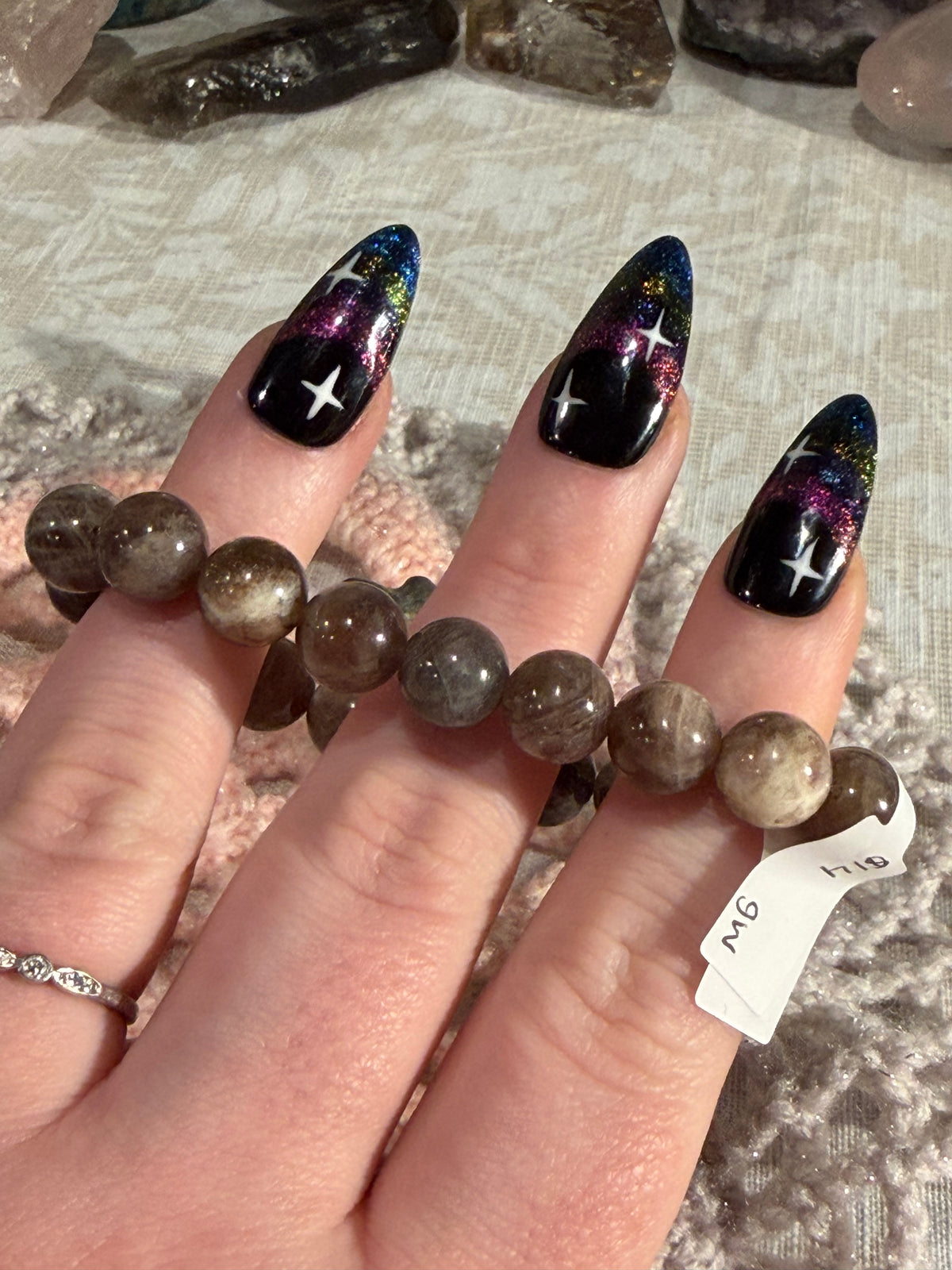 Chocolate Sunstone 6 inch stretchy bracelet