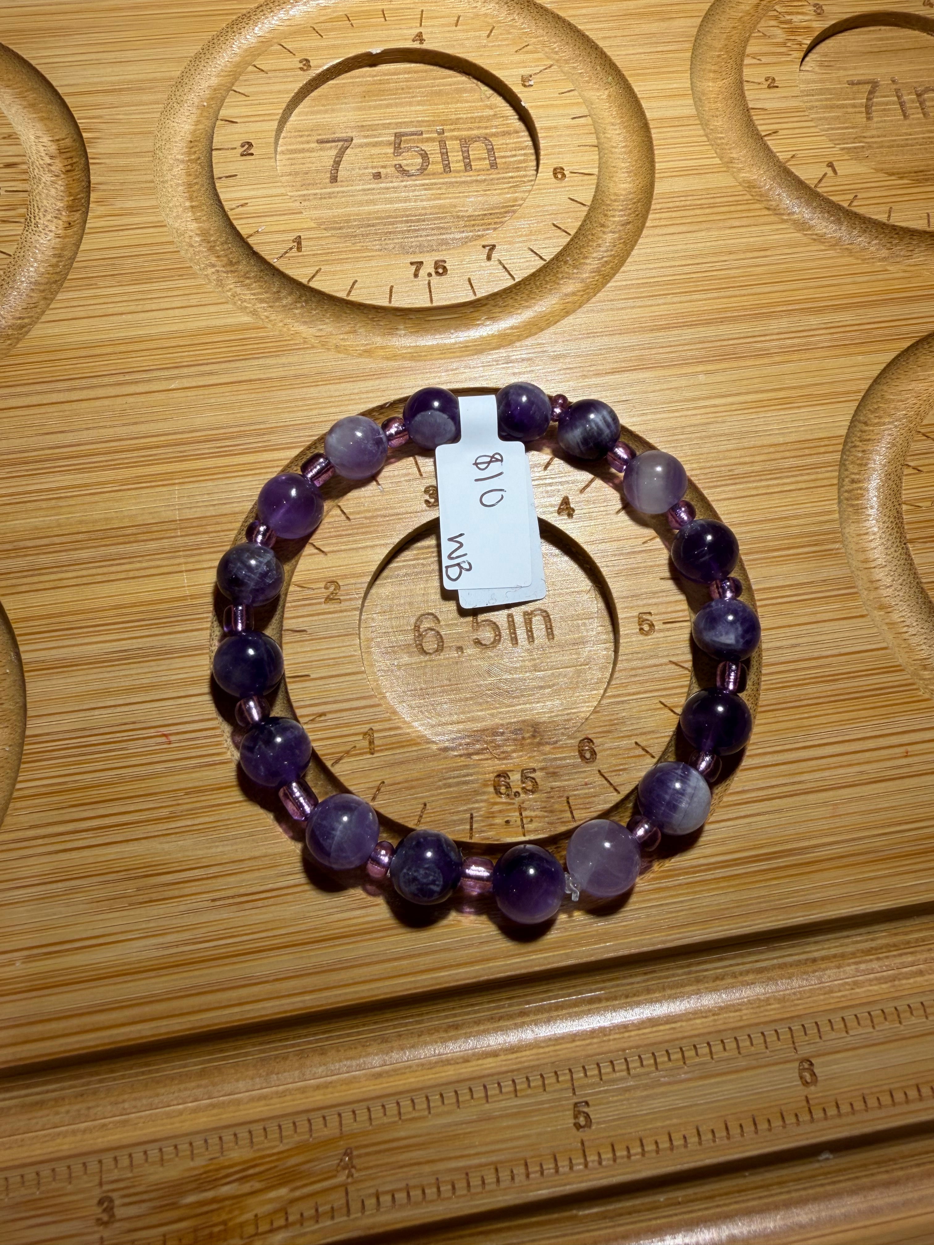 Amethyst 6.5 inch stretchy bracelet