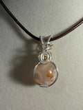 Flower Agate silver-tone copper sphere necklace