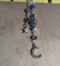 Amethyst moon & star keychain