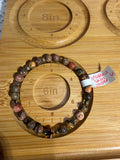 Leopard Skin Jasper 6 inch beaded stretchy bracelet