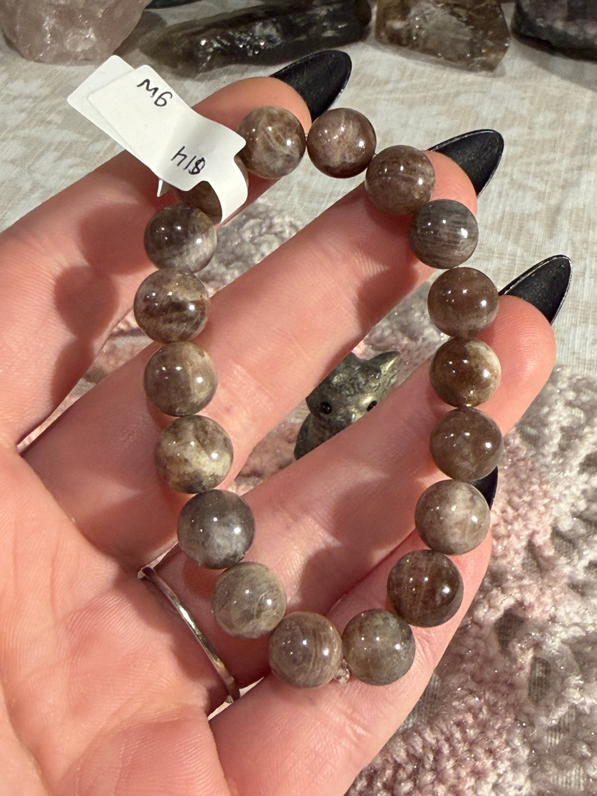Chocolate Sunstone 6 inch stretchy bracelet
