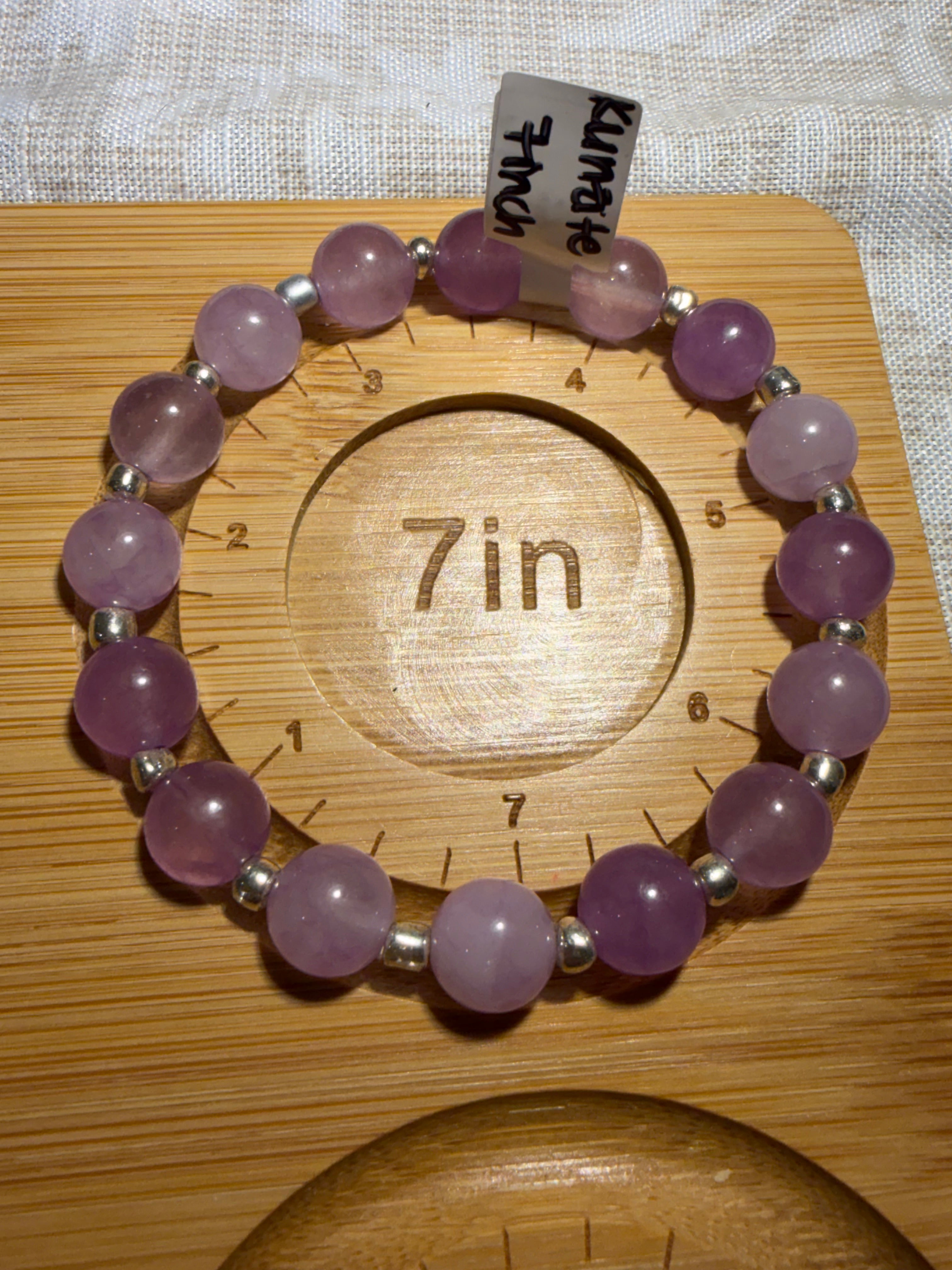 Kunzite 7 inch stretchy bracelet