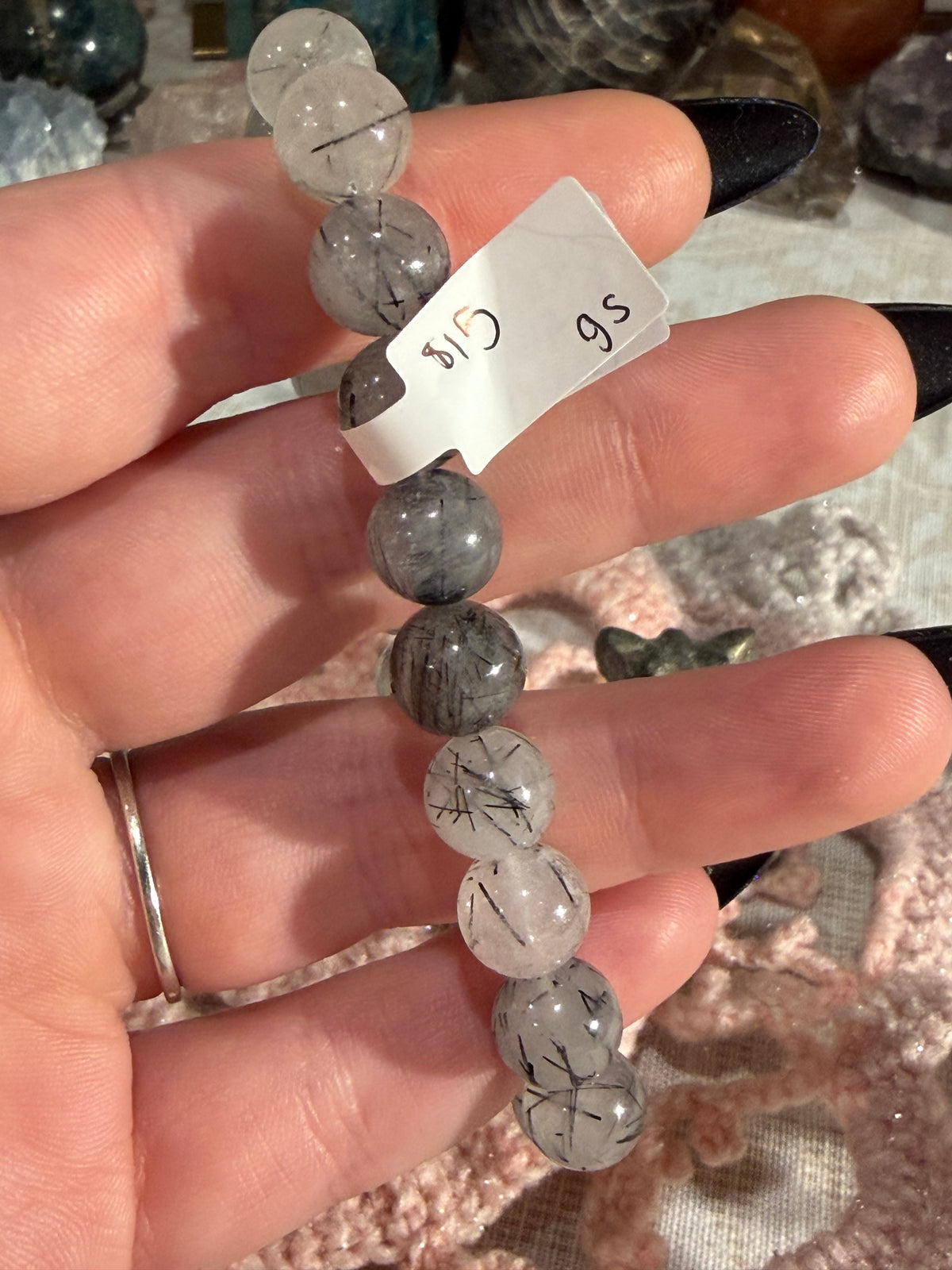 Rutilated Quartz 7-inch stretchy bracelet (b)