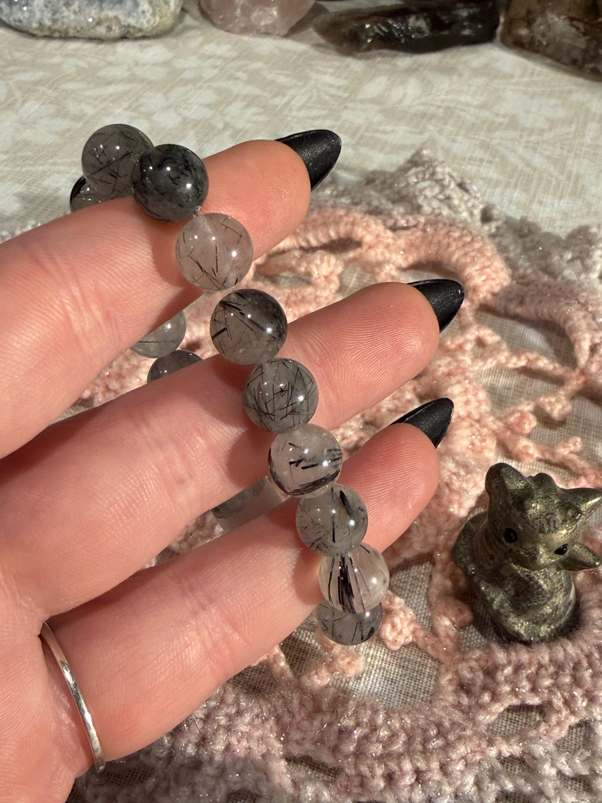 Rutilated Quartz 6 inch stretchy bracelet