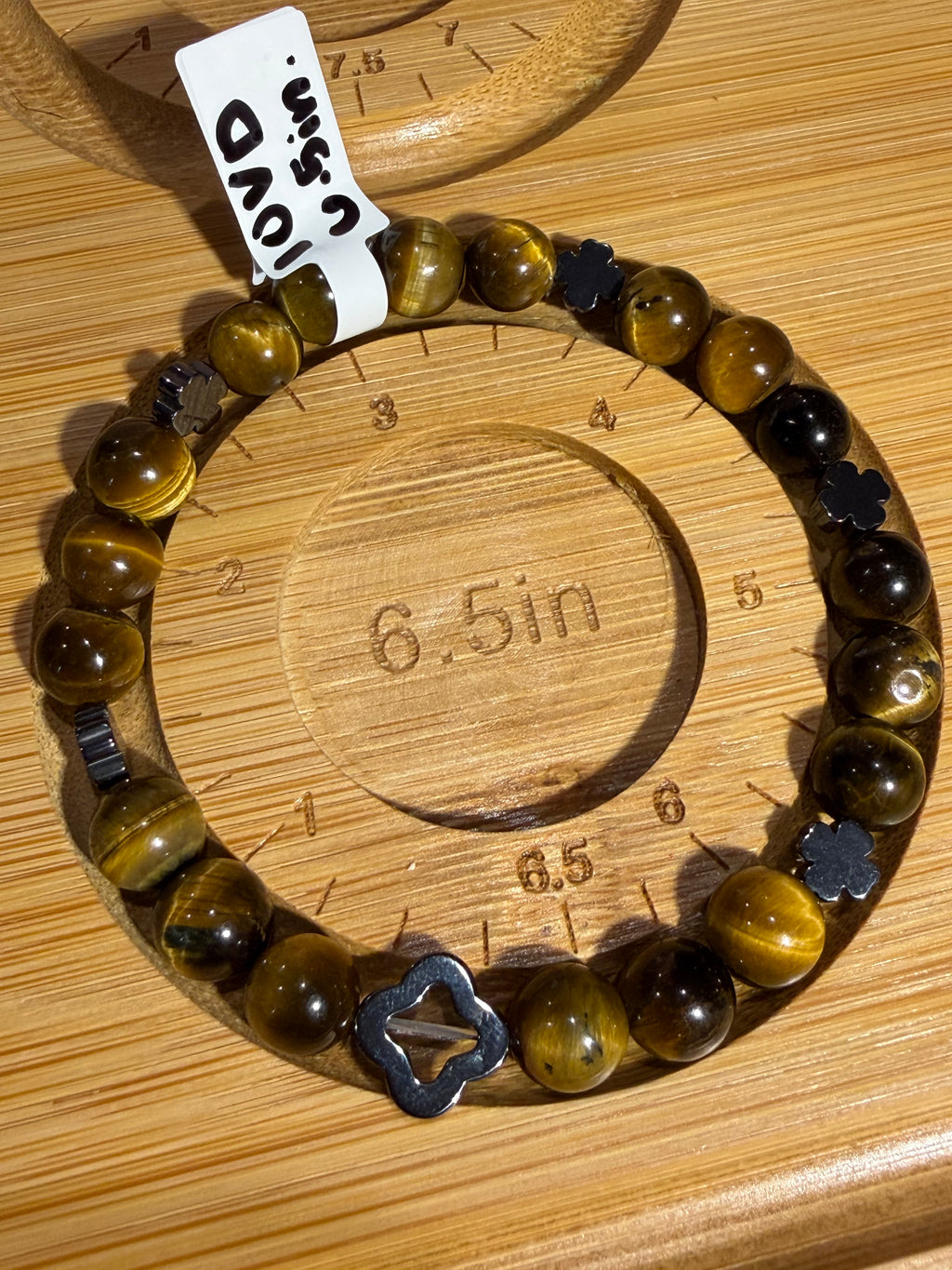 Tiger's Eye & Hematite 6.5 inch beaded stretchy bracelet