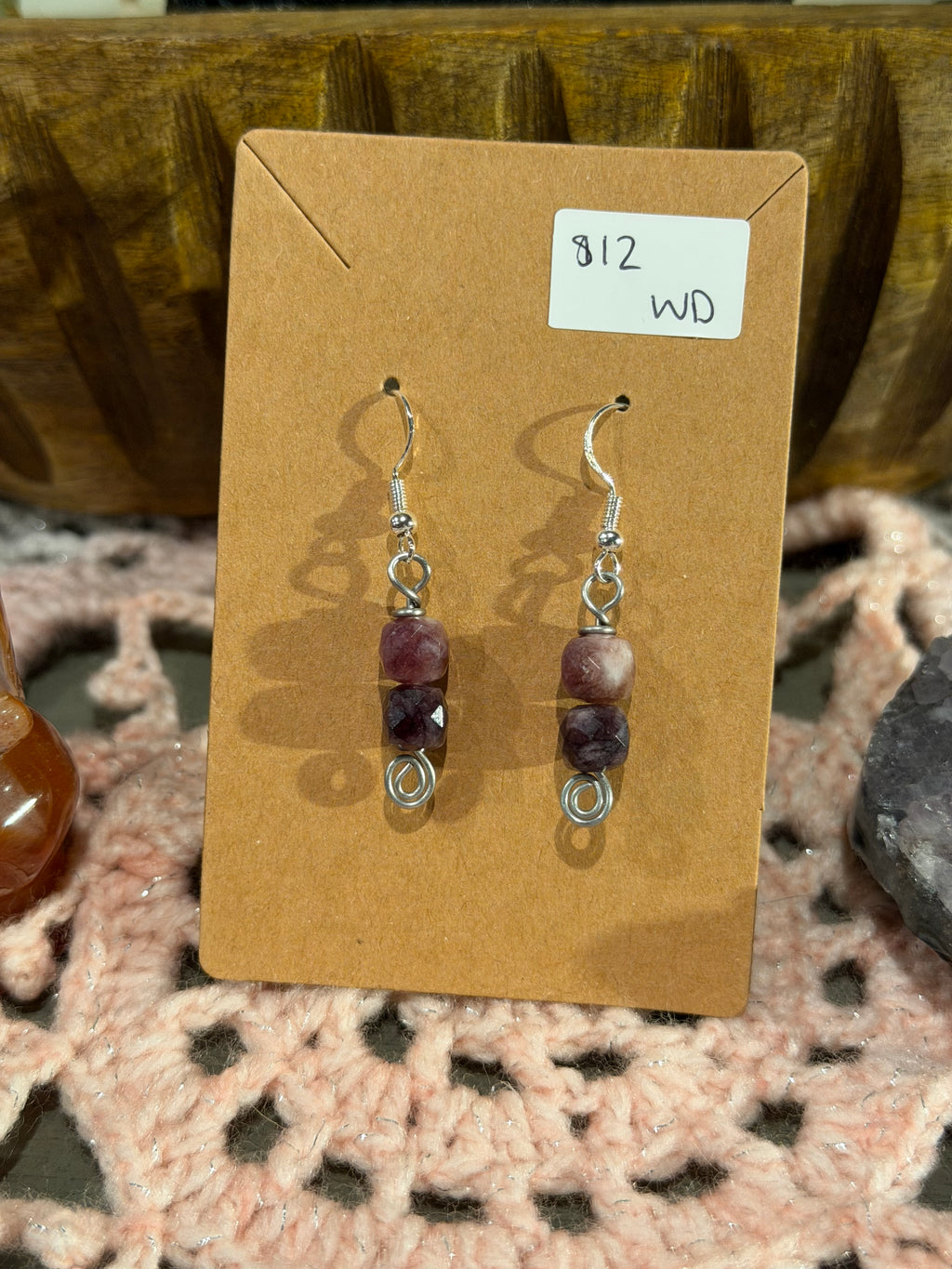Double Garnet beaded earrings