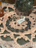 Gray Moonstone 5.5-inch stainless steel wire-wrapped bracelet