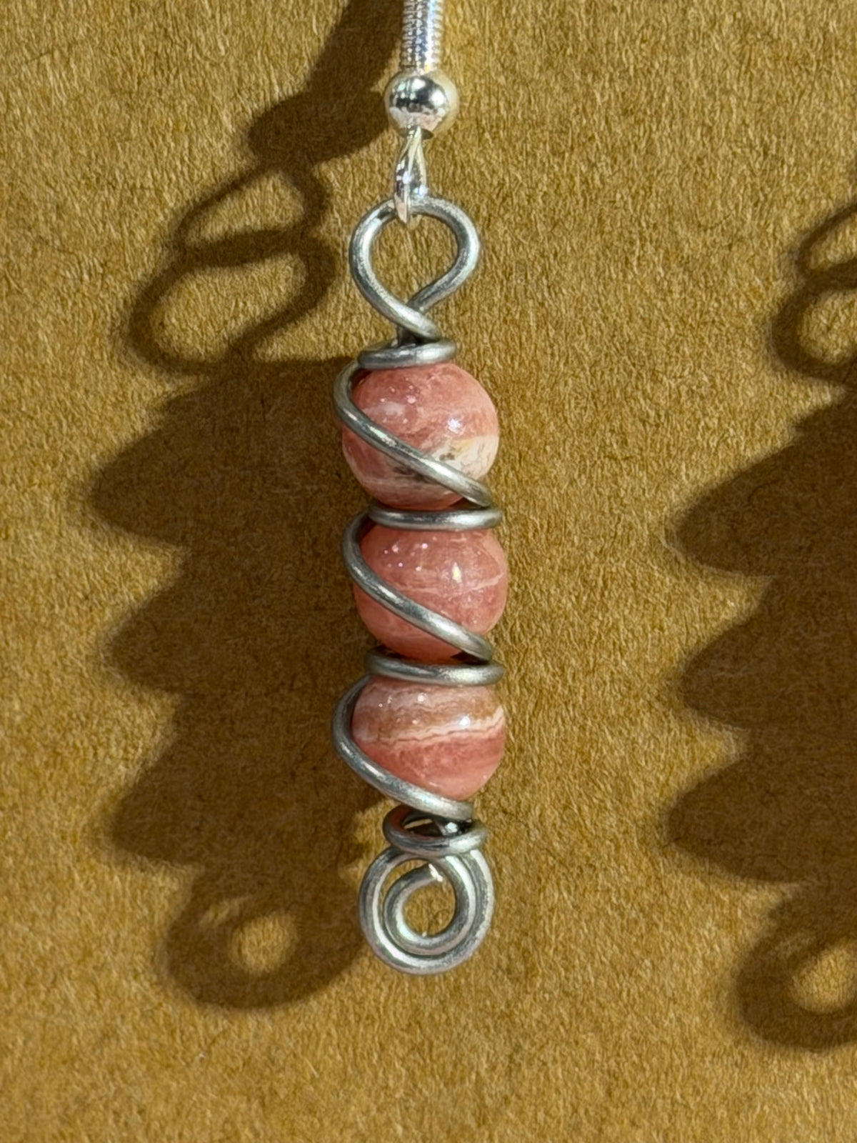 Blue Sandstone moon & star dangle earrings
