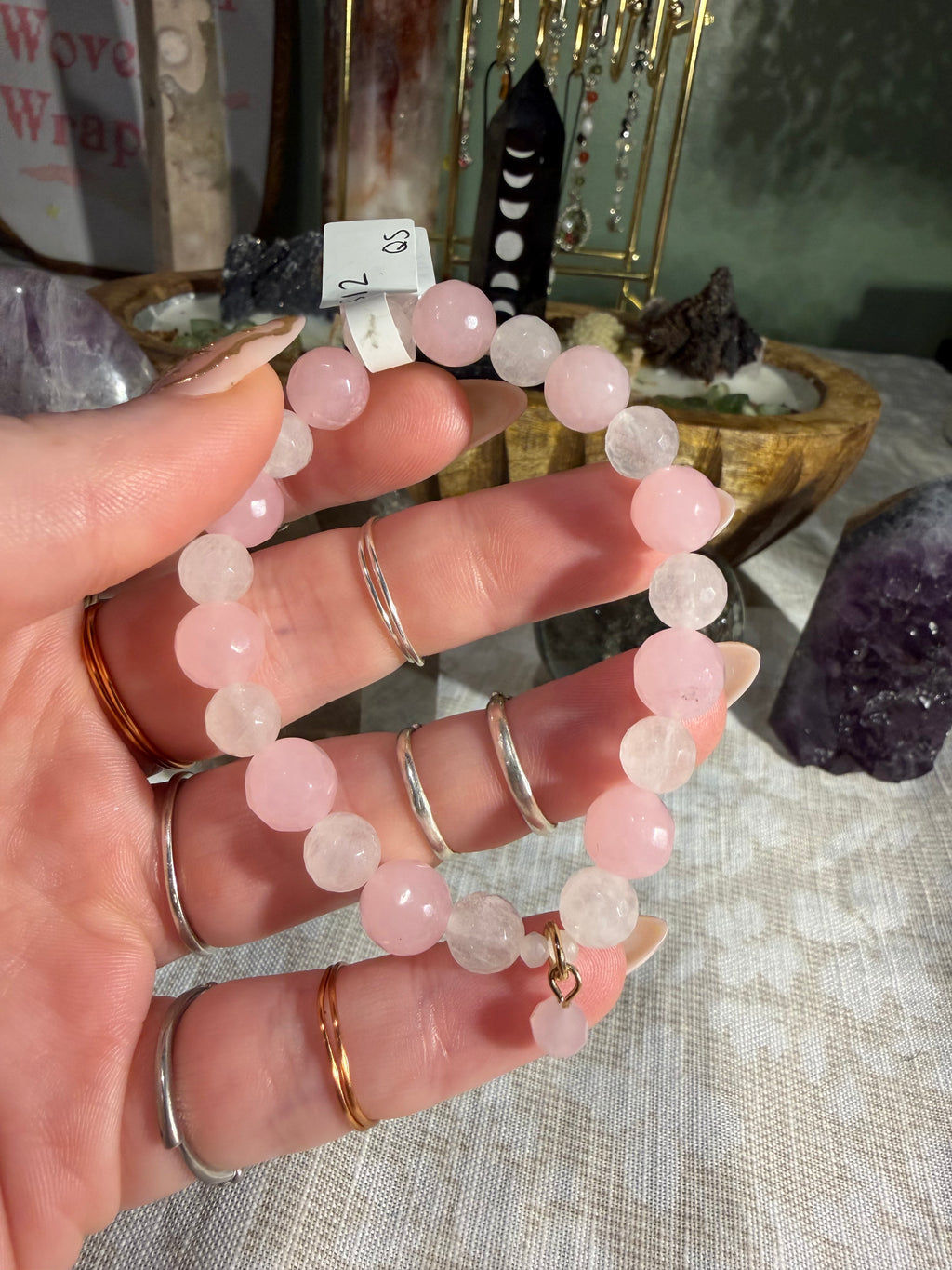 Rose Quartz 6.5 inch stretchy bracelet
