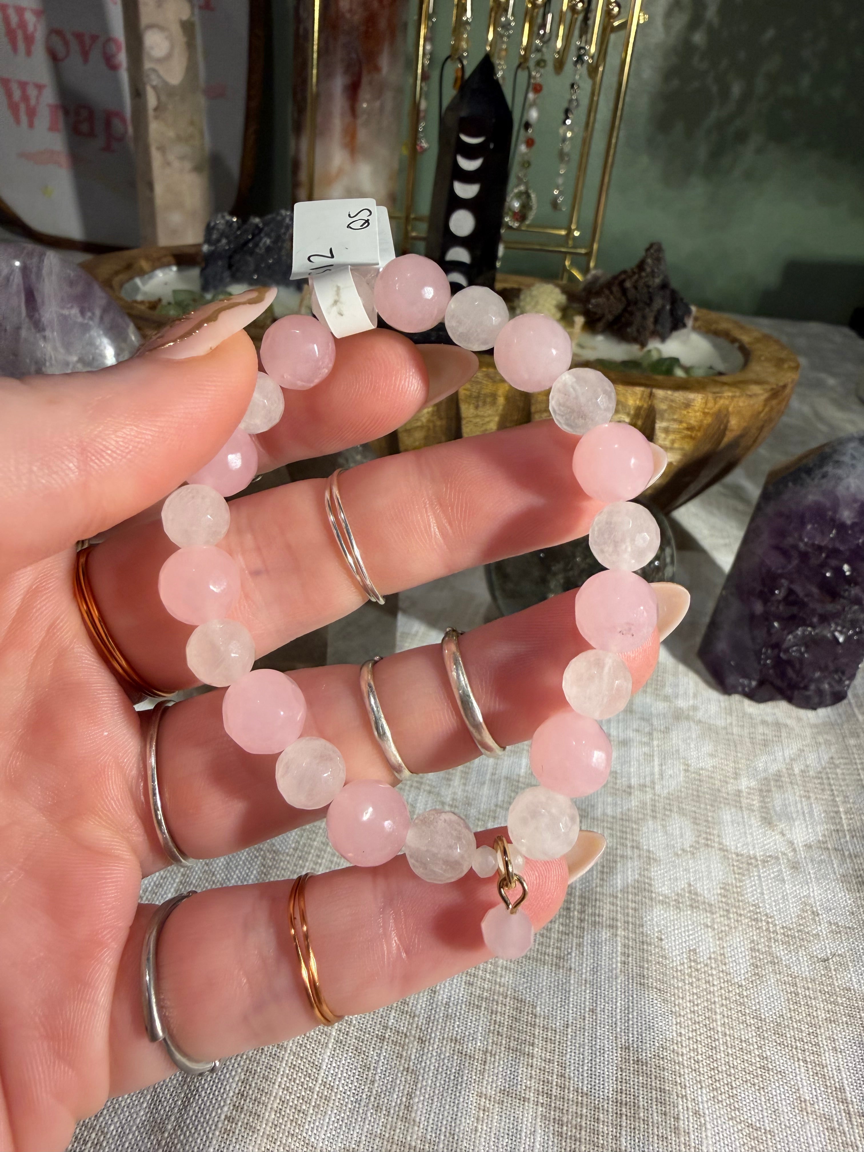 Rose Quartz 6.5 inch stretchy bracelet