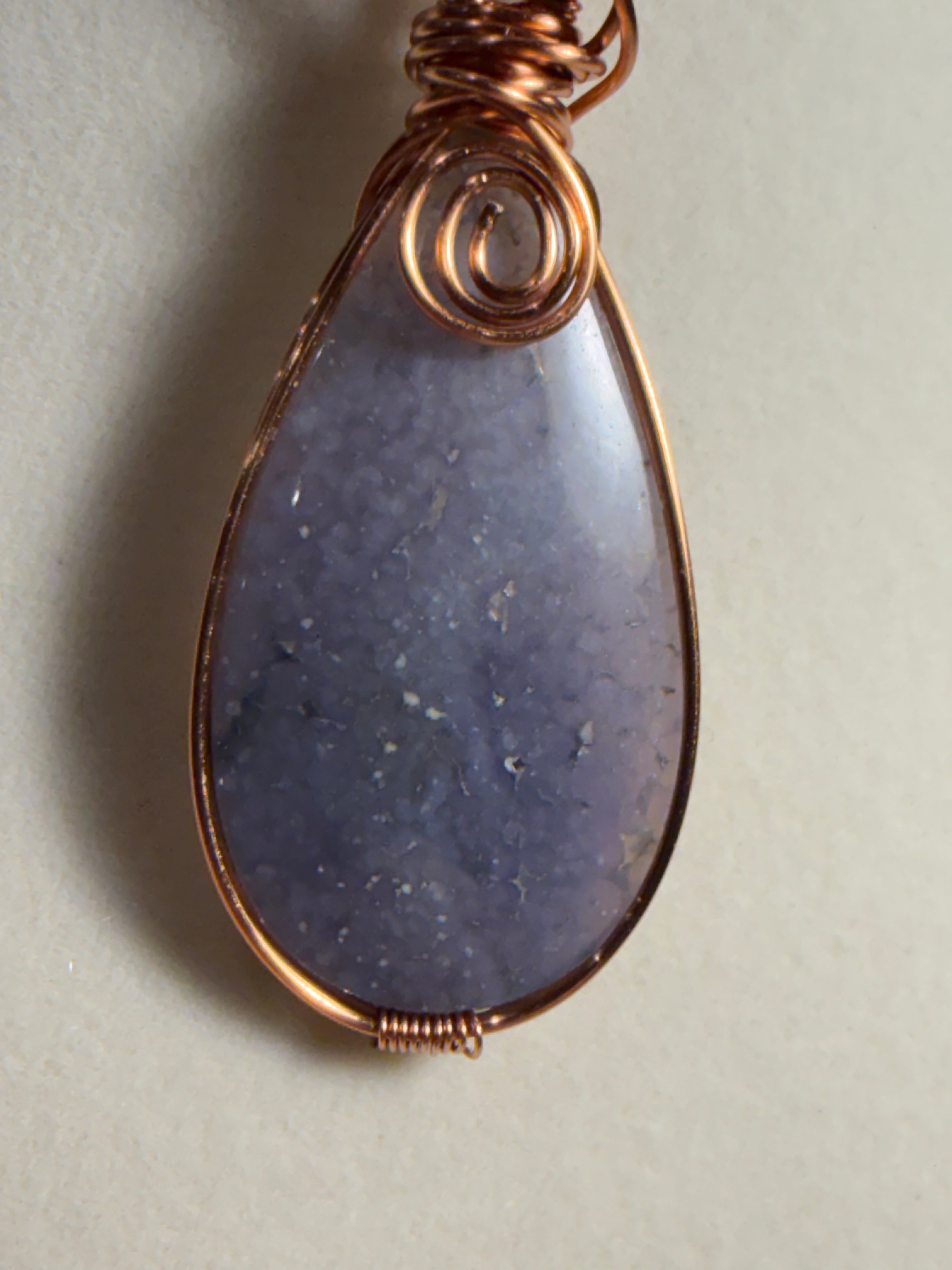 Grape Agate copper wire-wrapped pendant