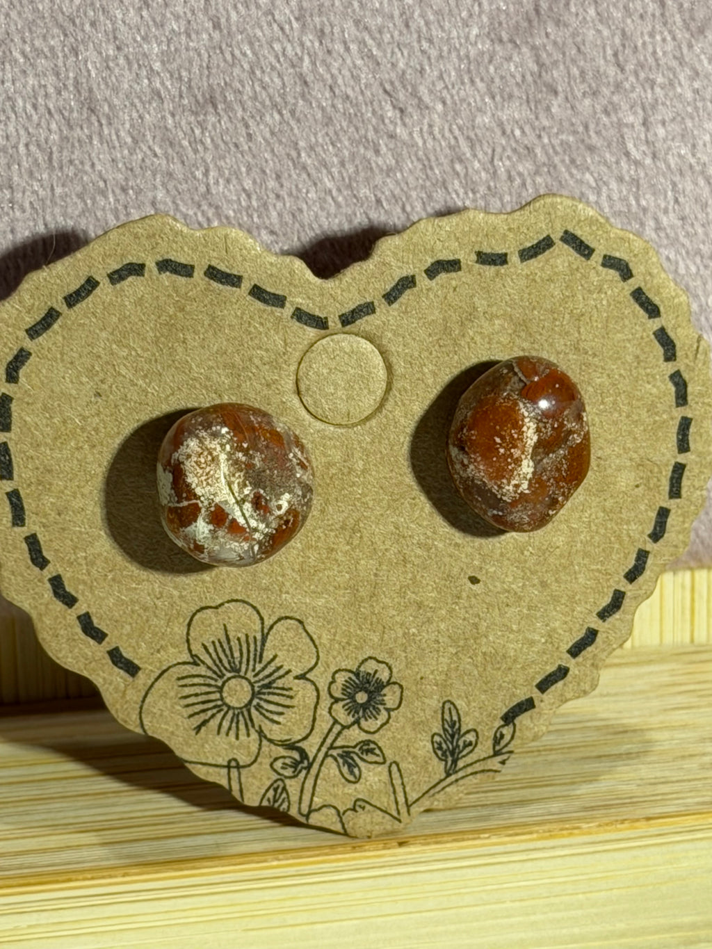 Red Jasper chip post earrings