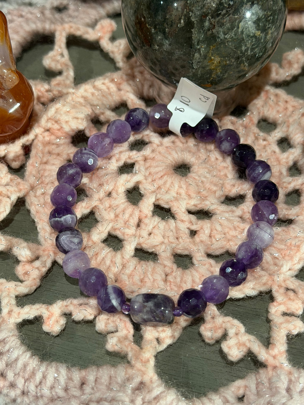 faceted Amethyst 7.5-inch stretchy bracelet