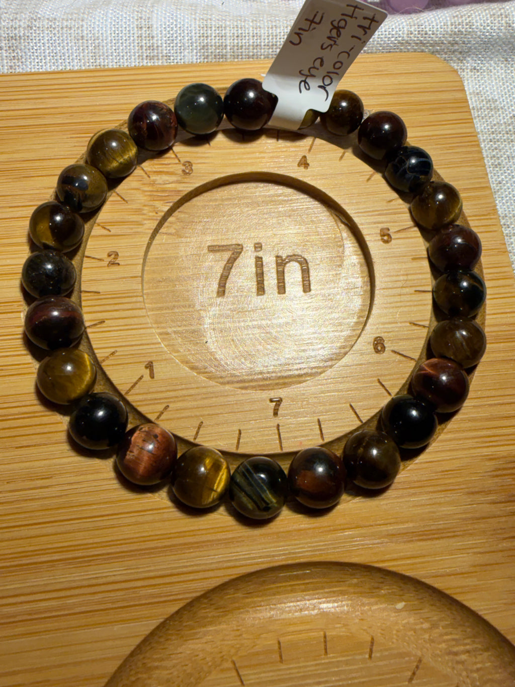 Multicolor tigers eye 7 inch stretchy bracelet