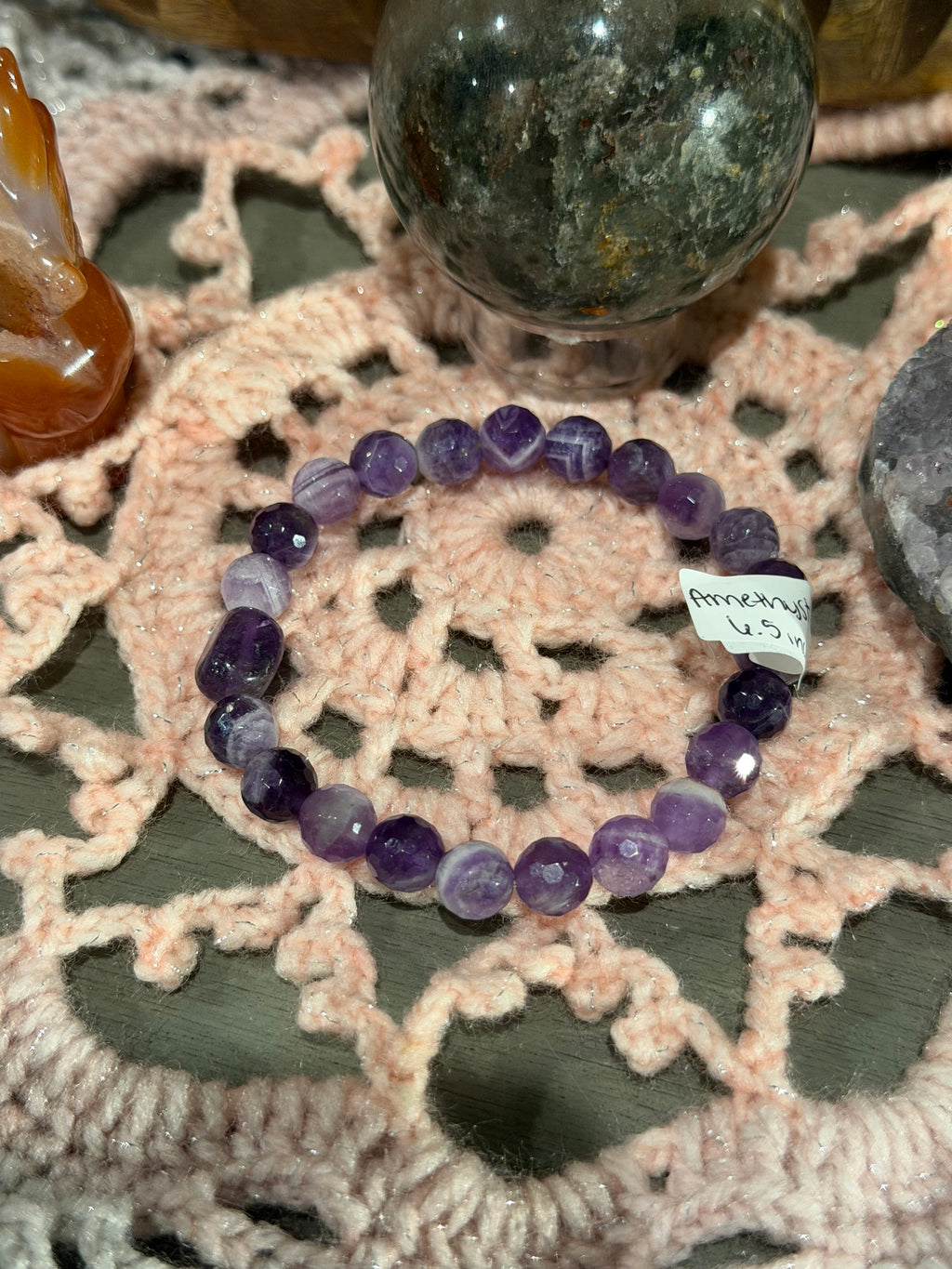 faceted Amethyst 6.5-inch stretchy bracelet