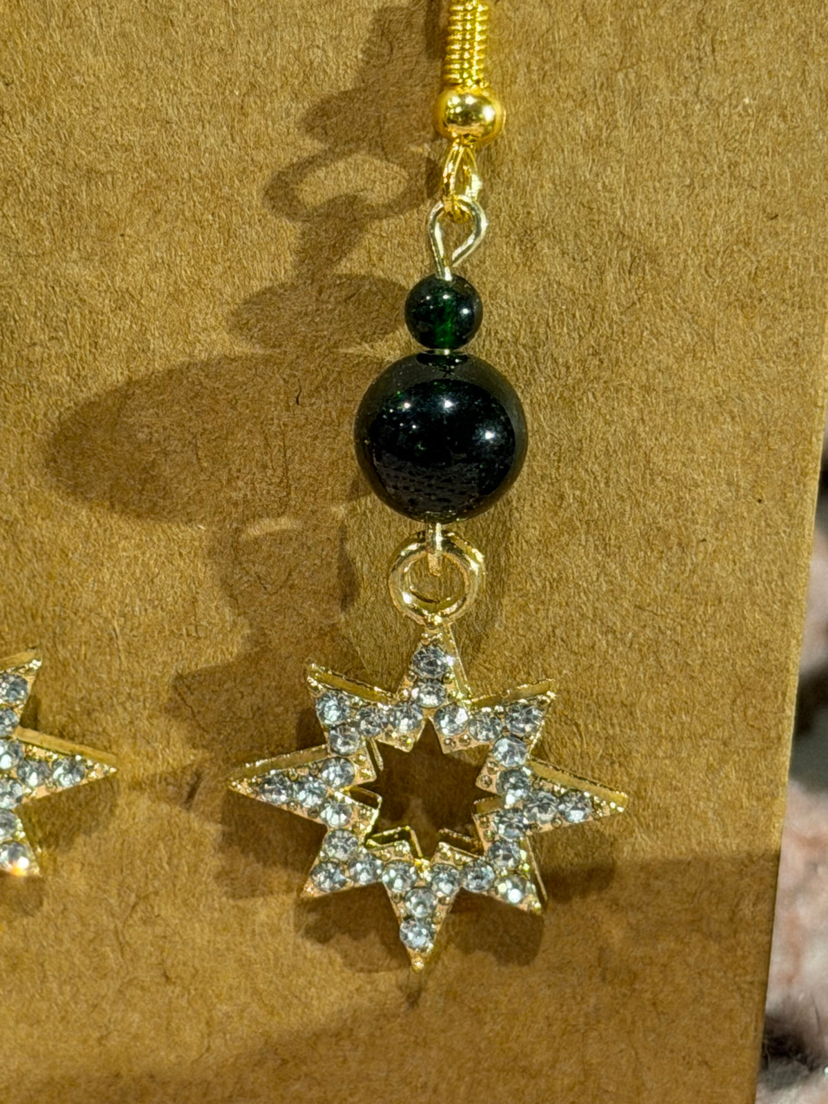 Green Sandstone star earrings