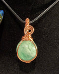Fluorite mini sphere copper wire-wrapped pendant