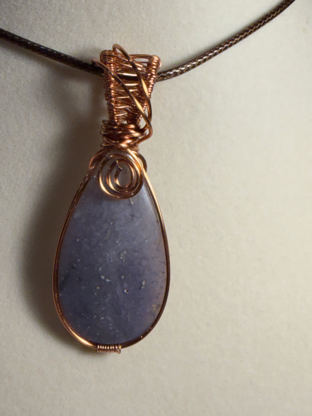 Grape Agate copper wire-wrapped pendant