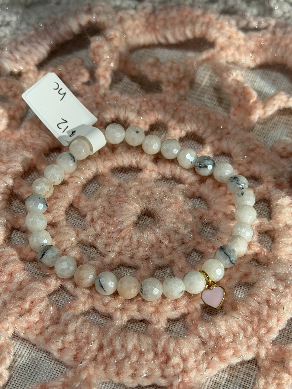 Mystic coated pink Opal 6 inch stretchy bracelet