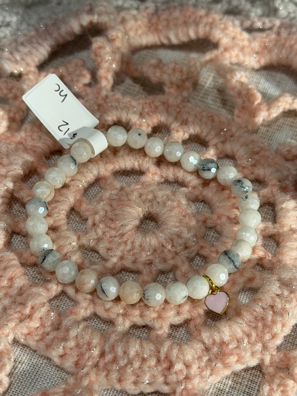 Mystic coated pink Opal 6 inch stretchy bracelet
