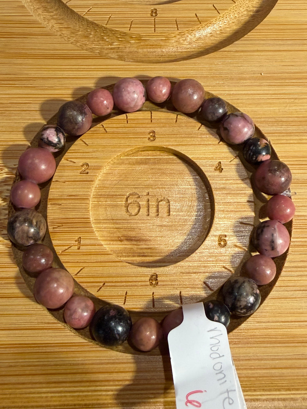 Rhodonite 6 inch beaded stretchy bracelet
