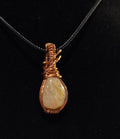 Gold Rutilated Quartz copper wire-wrapped pendant