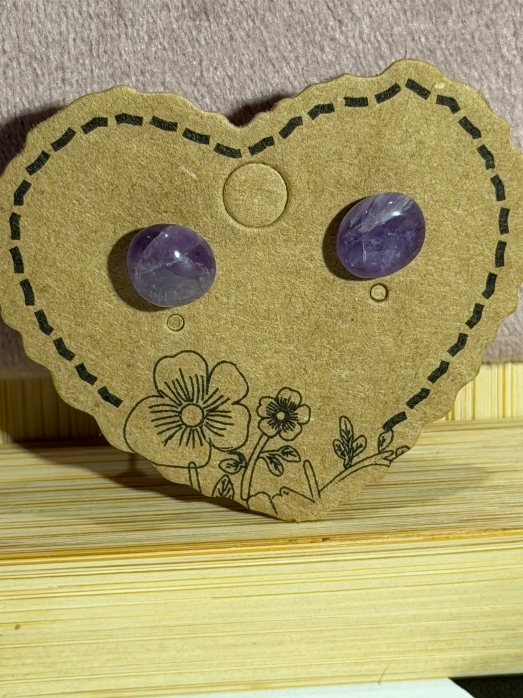 Amethyst chip post earrings