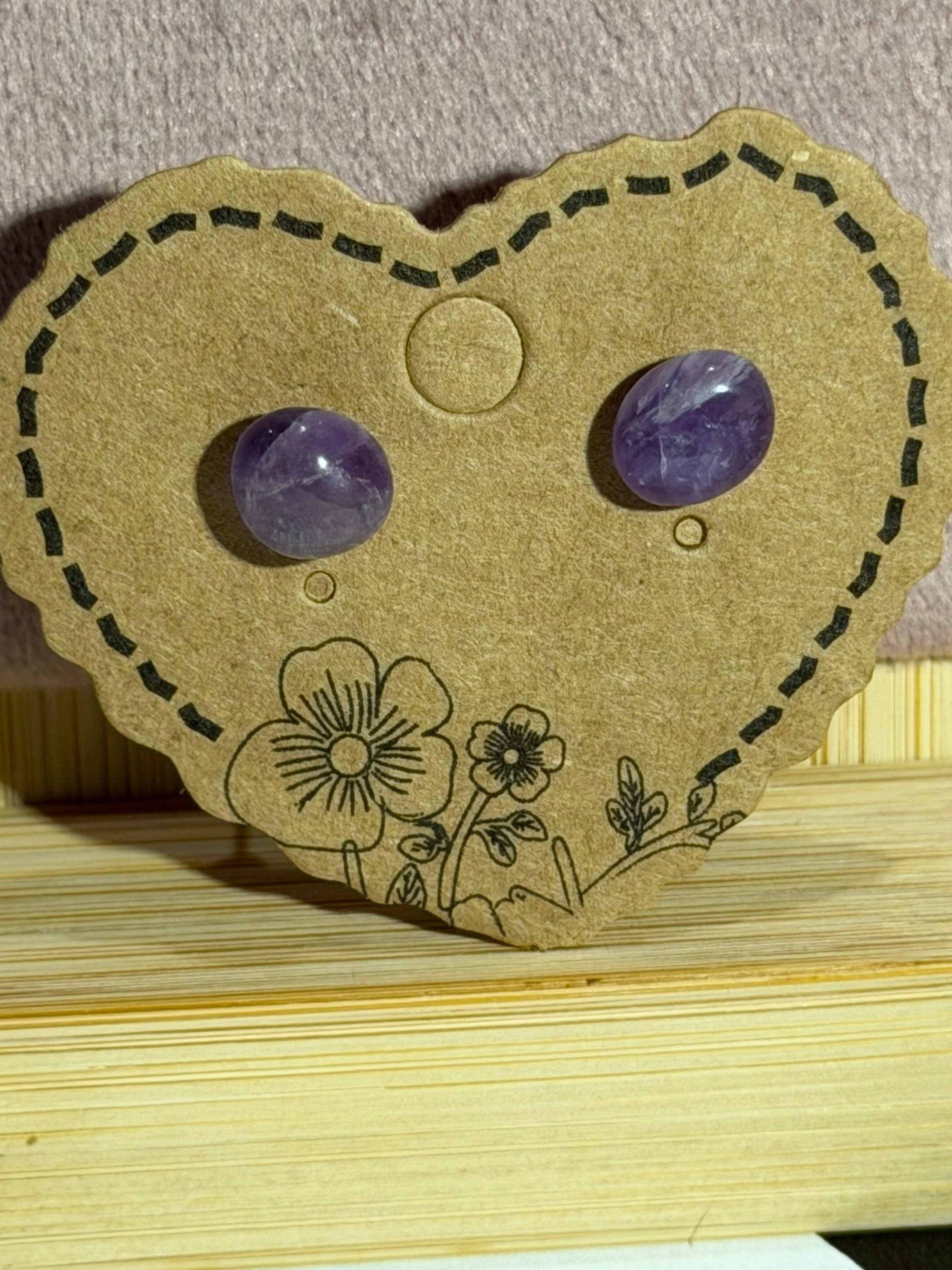 Amethyst chip post earrings