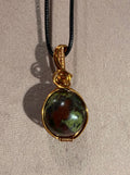Dragon Stone mini sphere copper wire-wrapped pendant