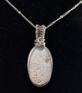 Plume Agate stainless steel wire-wrapped pendant