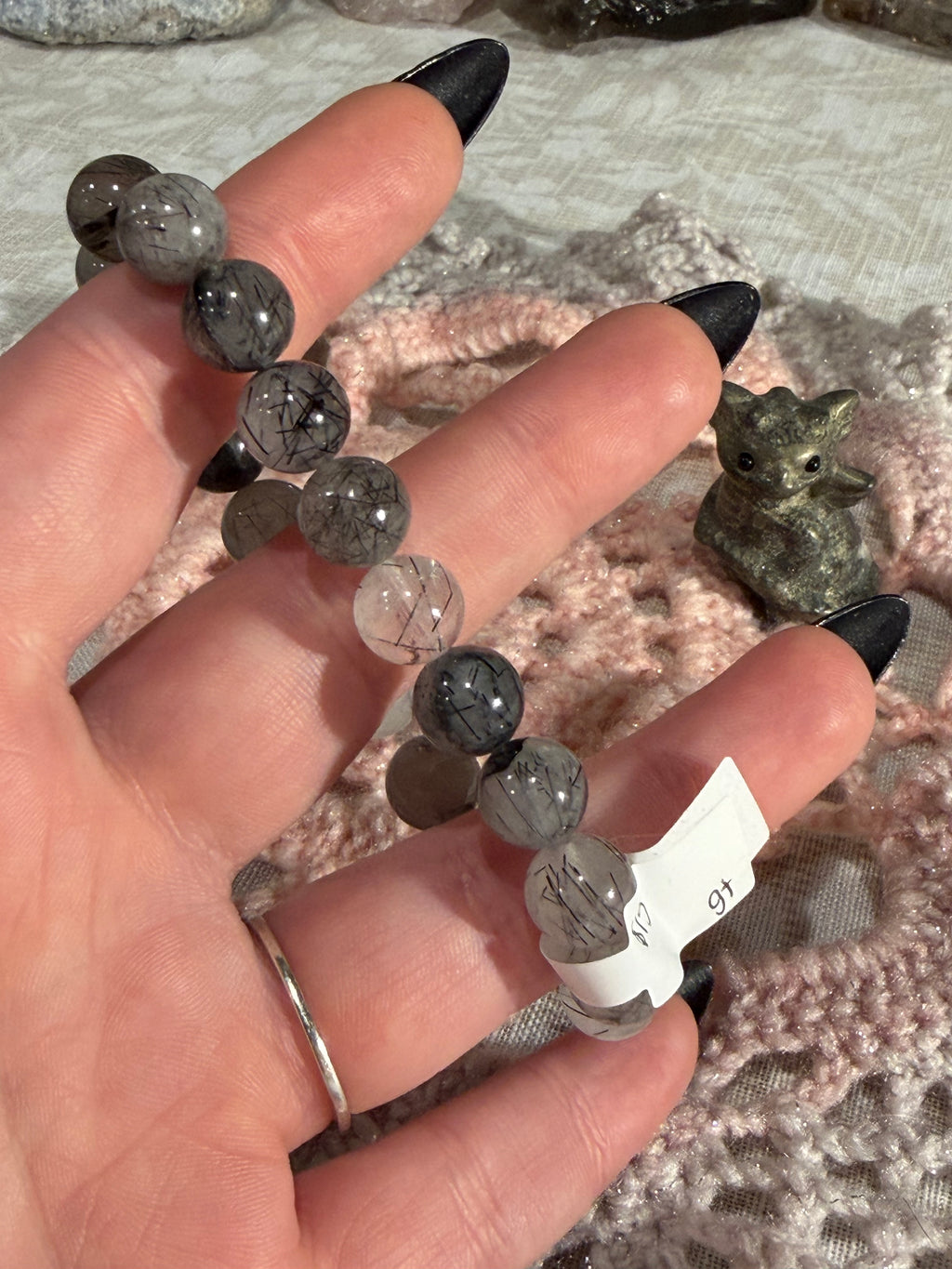 Rutilated Quartz 7 inch stretchy bracelet