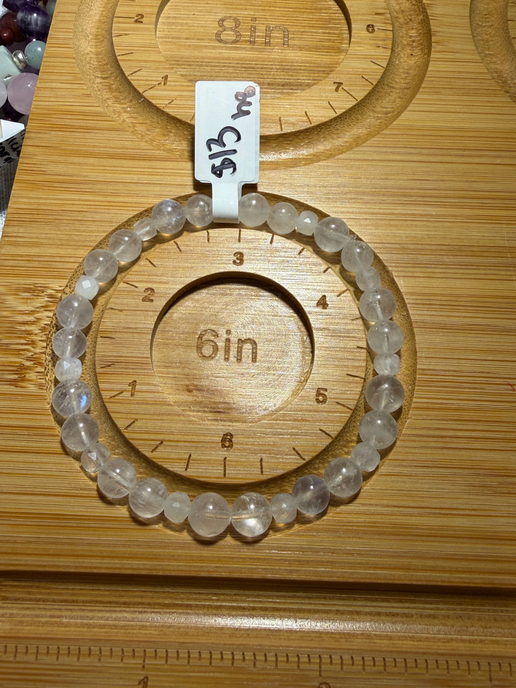 Rainbow Moonstone 6 inch stretchy bracelet