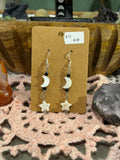 Blue Sandstone star & moon earrings