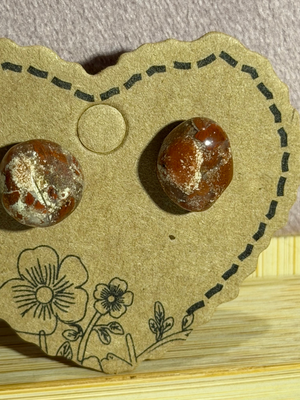Red Jasper chip post earrings