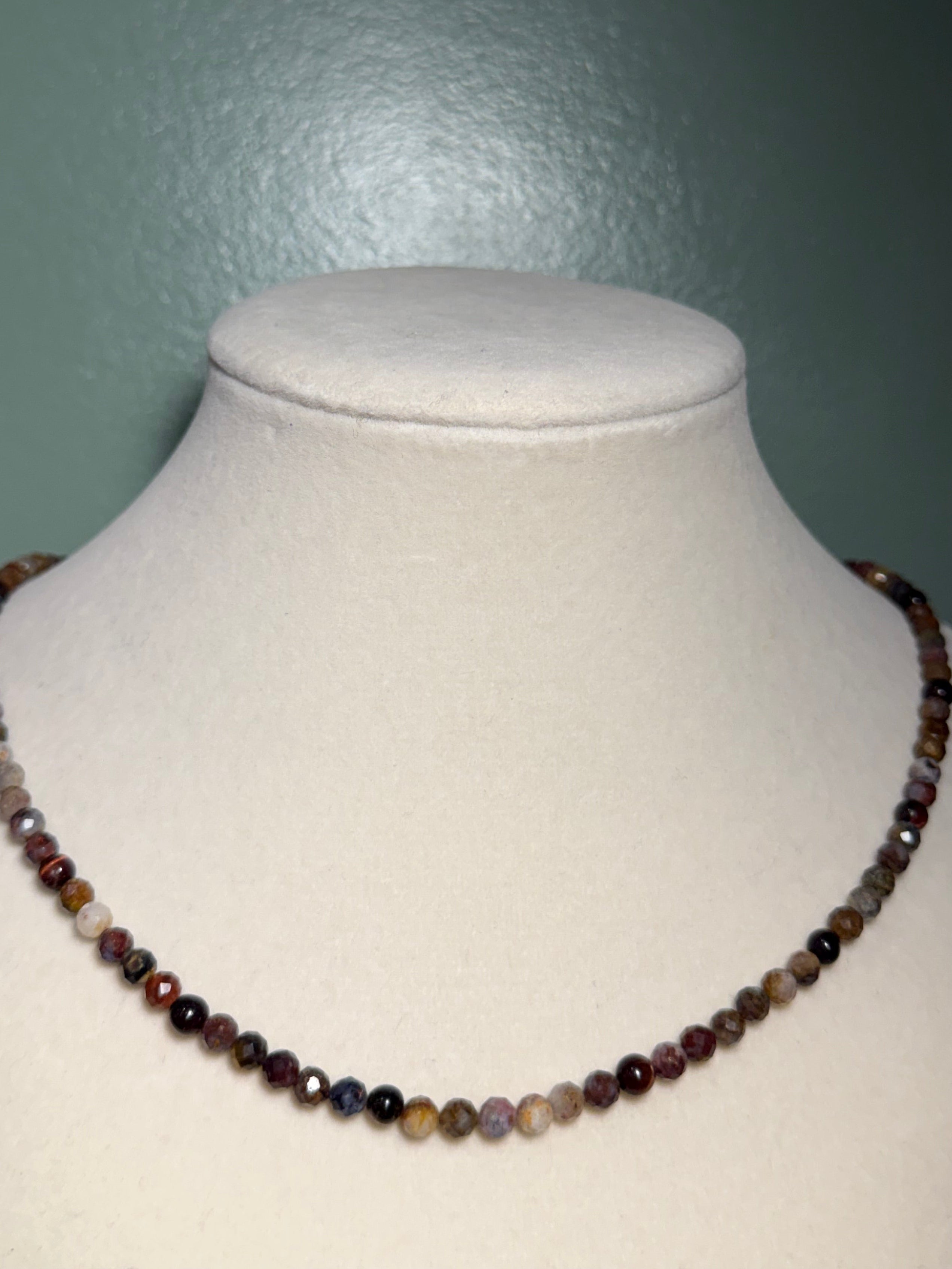 Pietersite & Red Tiger's Eye beaded necklace