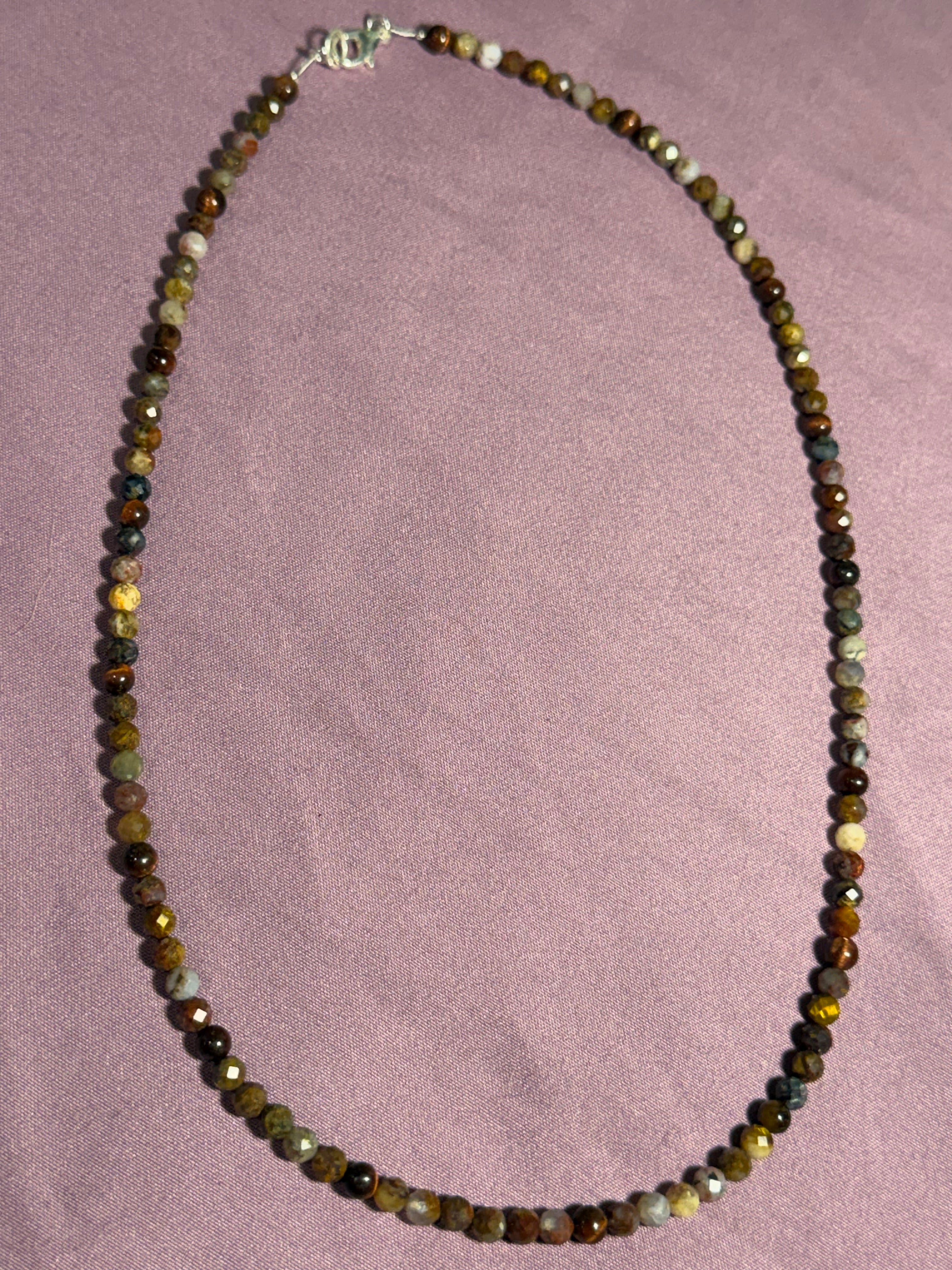Pietersite & Red Tiger's Eye beaded necklace