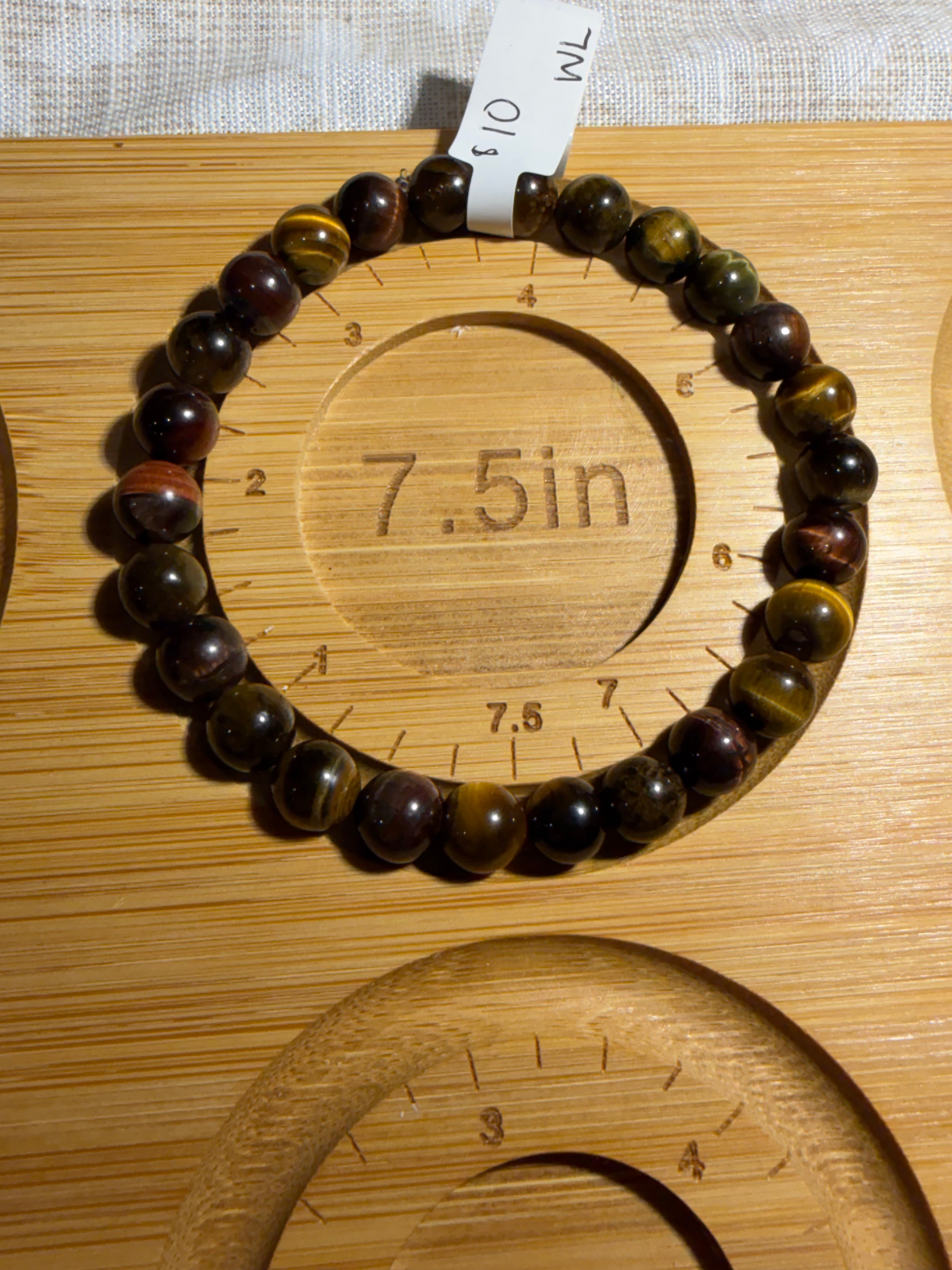 Multicolor tigers eye 7.5 inch stretchy bracelet