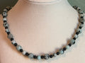 Kiwi Jasper & Lava Stone beaded necklace