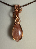Sandstone copper wire-wrapped pendant