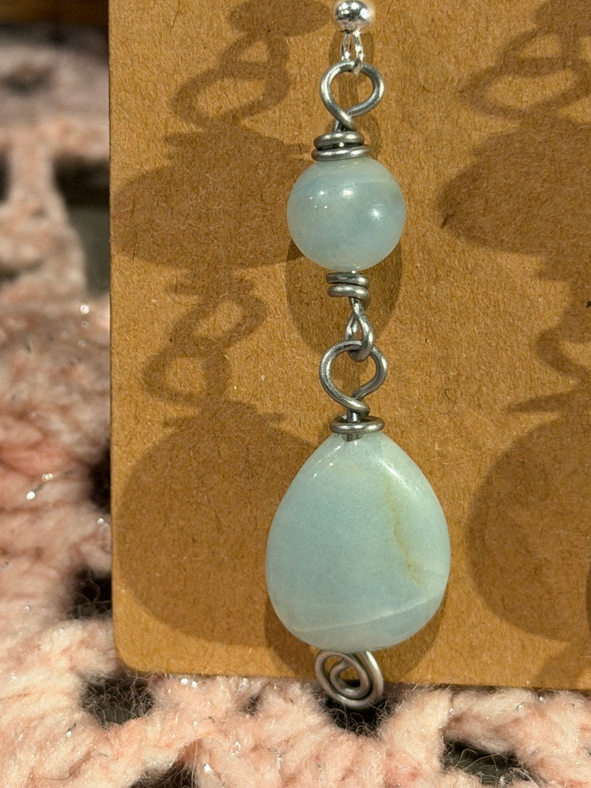 Amazonite beaded dangle earrings