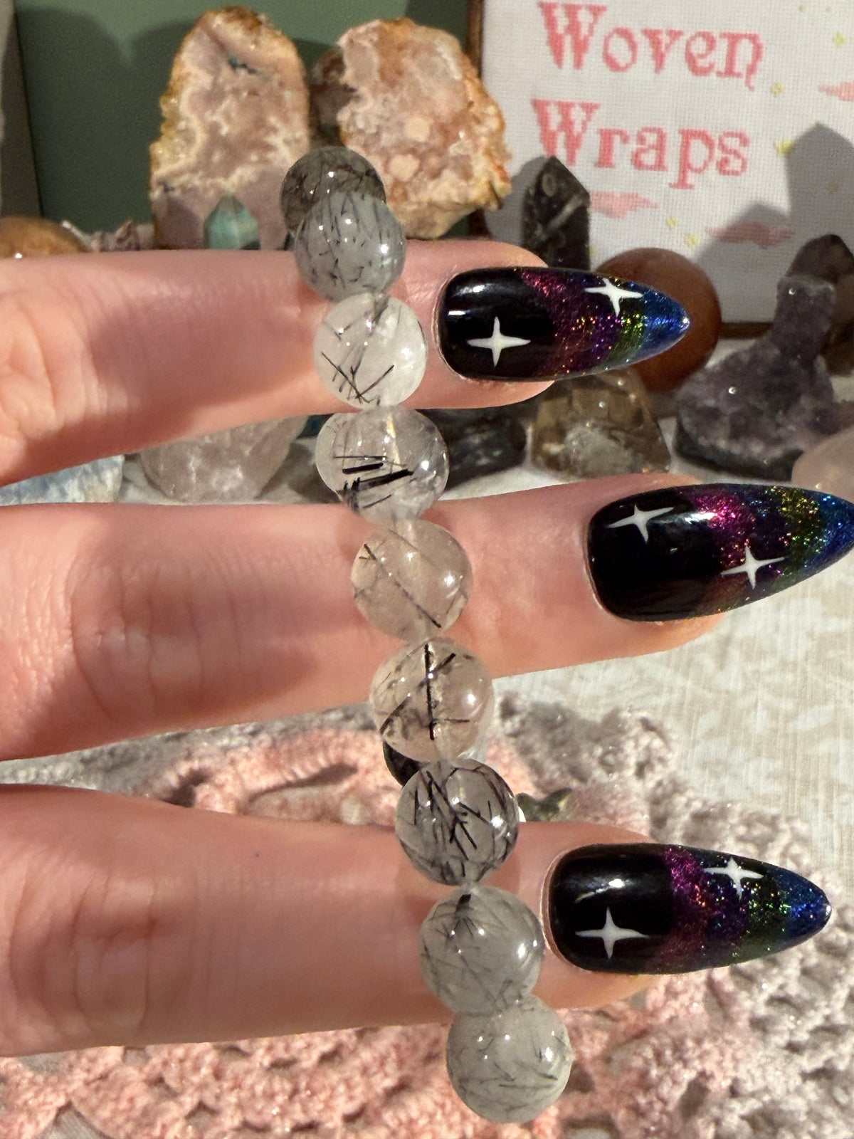 Rutilated Quartz 6 inch stretchy bracelet