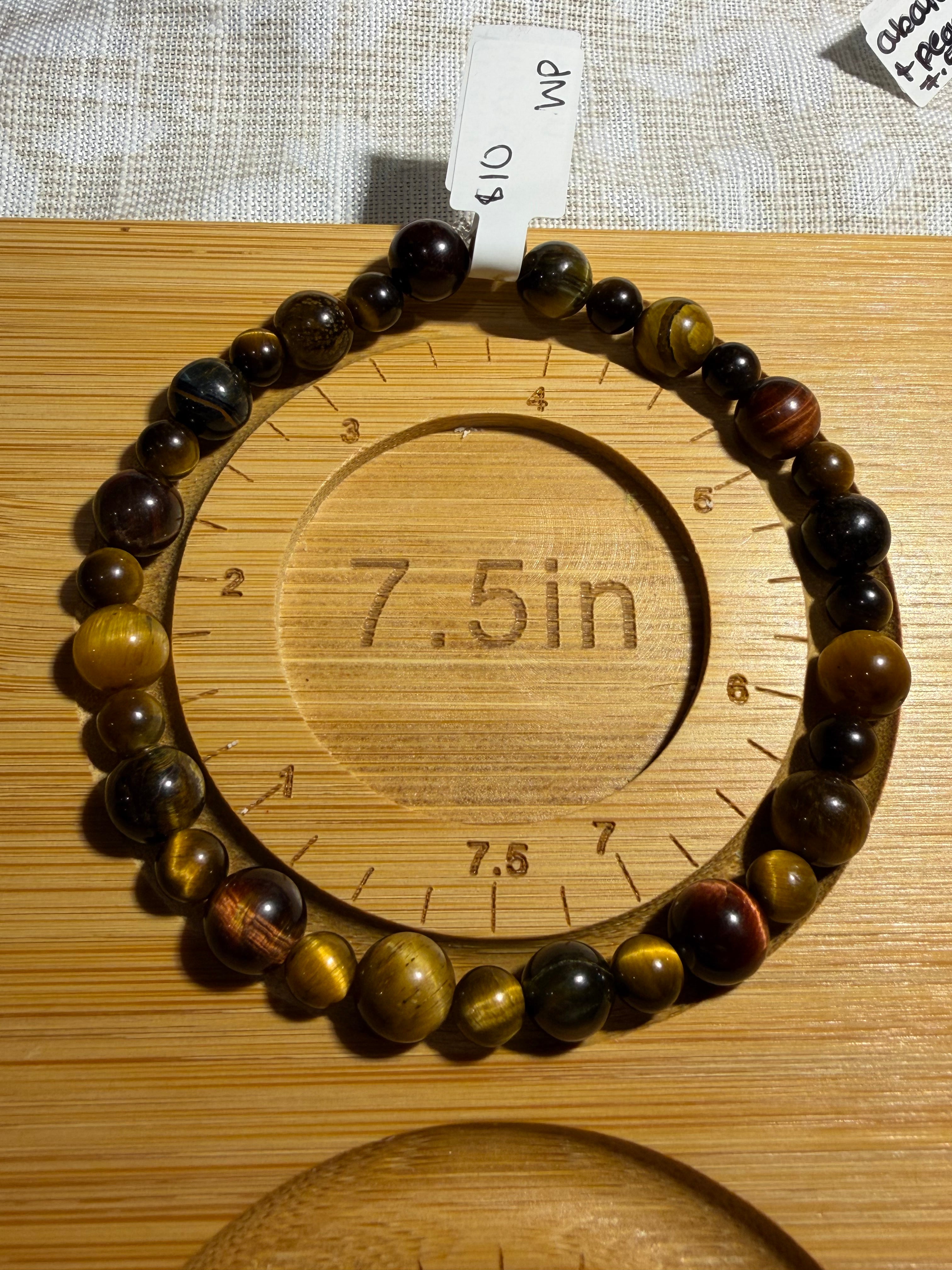 Multicolor Tiger’s Eye stretchy bracelet